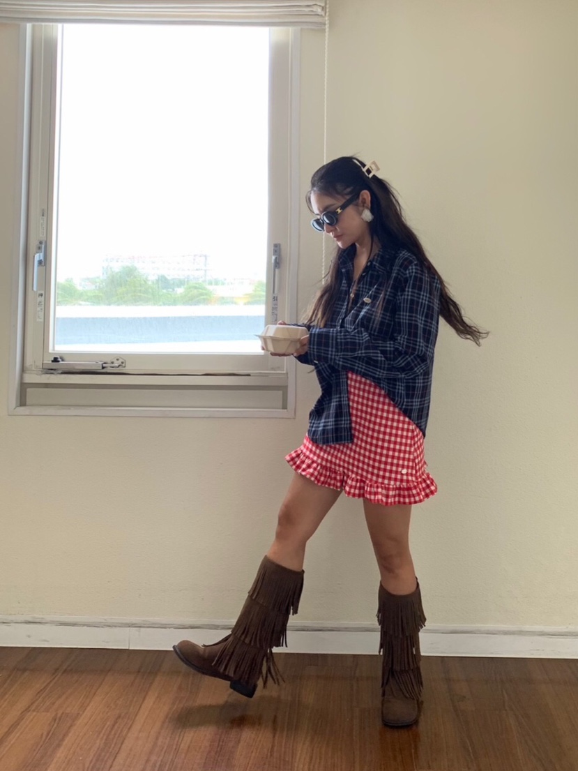 LIKEVAM韓國代購㊣女裝新品人氣25秋冬推薦職業真品短裙格紋LIKEVAM短裙