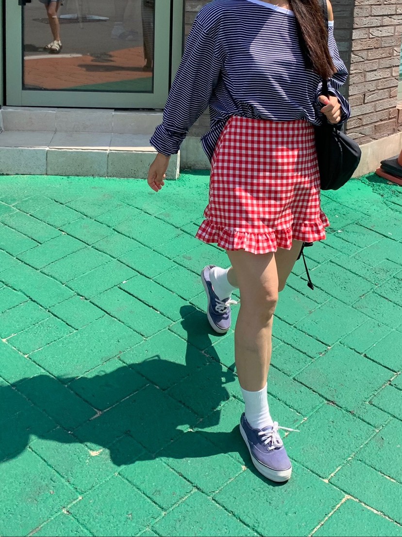 LIKEVAM韓國代購㊣女裝新品人氣25秋冬推薦職業真品短裙格紋LIKEVAM短裙圖色1