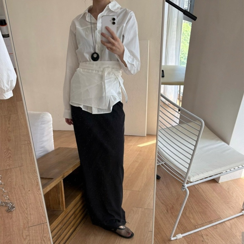 MOMENT東大門㊣實拍女裝新品推薦休閑人氣熱賣時尚襯衫蕾絲衫MOMENT/RECOVER襯衫/蕾絲衫