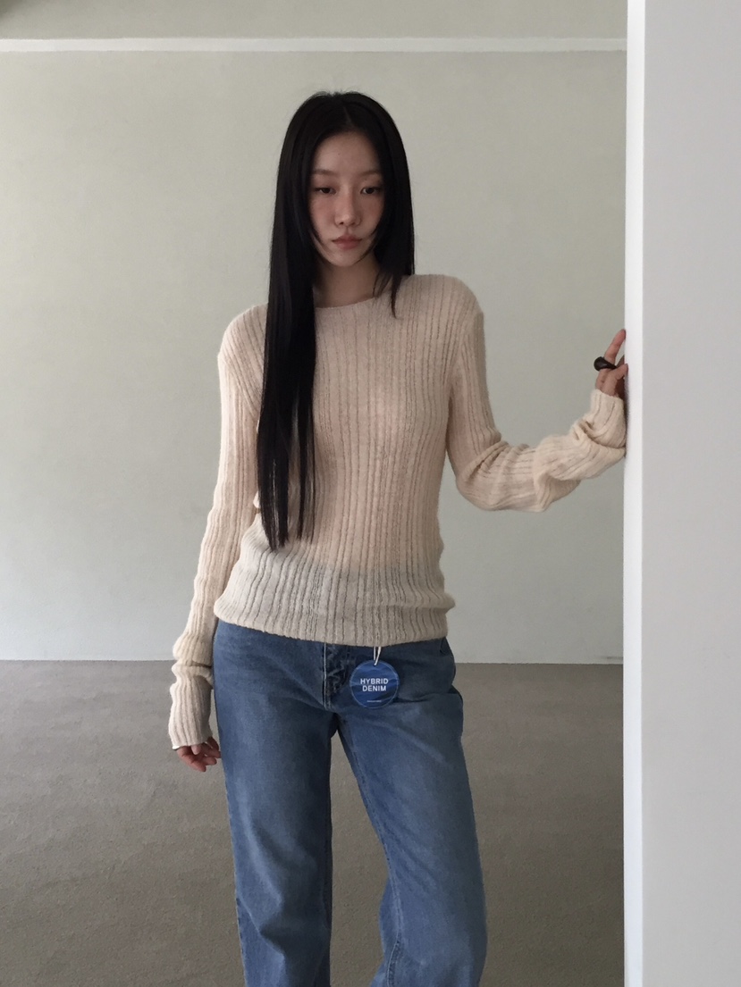 LOVE MOMENT東大門㊣代購女士新款真品休閑針織衫馬海毛羅紋LOVE MOMENT針織衫