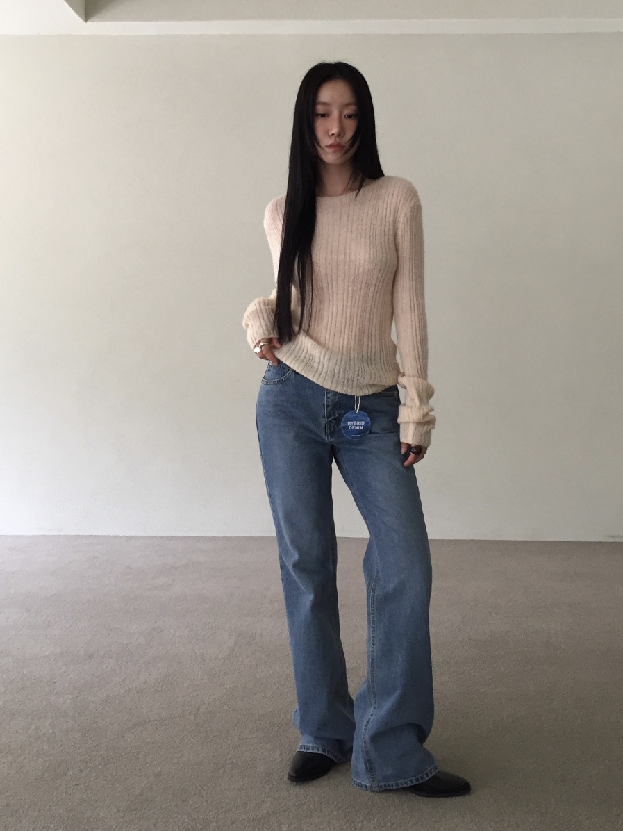 LOVE MOMENT東大門㊣代購女士新款真品休閑針織衫馬海毛羅紋LOVE MOMENT針織衫