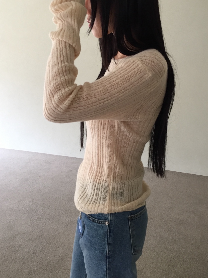 LOVE MOMENT東大門㊣代購女士新款真品休閑針織衫馬海毛羅紋LOVE MOMENT針織衫