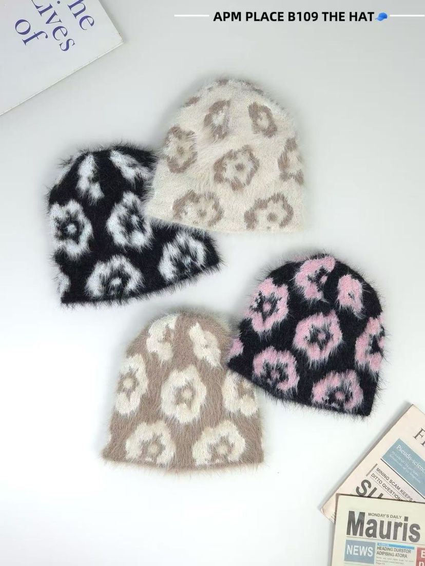 THE HAT-P東大門㊣實拍女士新品熱賣時尚休閑帽子皮草花朵THE HAT帽子