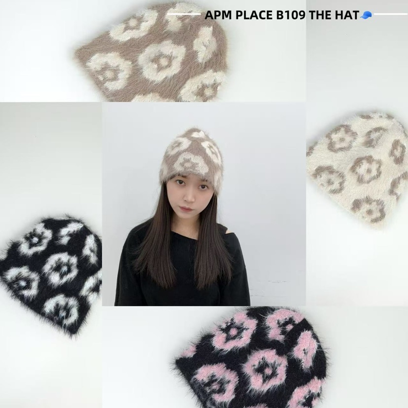 THE HAT-P東大門㊣實拍女士新品熱賣時尚休閑帽子皮草花朵THE HAT帽子