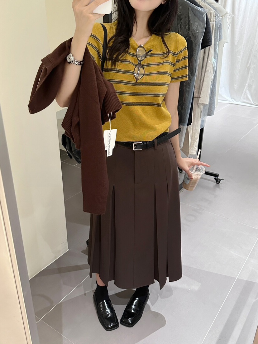 OLA韓國代購㊣女士新款真品25秋冬人氣半身裙中短裙不含腰帶mellor/OLA半身裙/中短裙