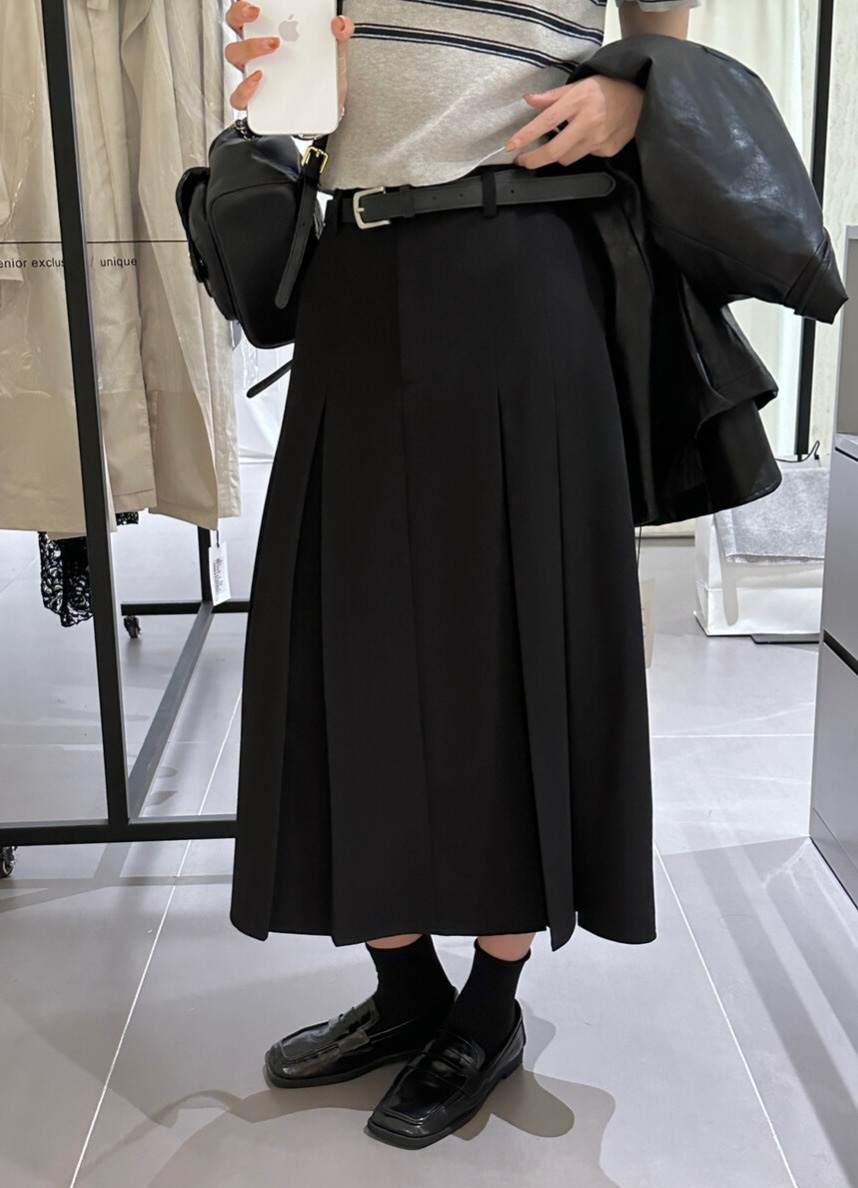 OLA韓國代購㊣女士新款真品25秋冬人氣半身裙中短裙不含腰帶mellor/OLA半身裙/中短裙