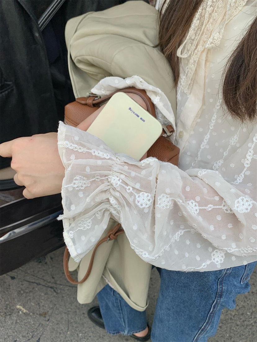 OLA東大門㊣直郵女裝新款人氣職業熱賣時尚休閑25秋冬襯衫蕾絲衫mellor/OLA襯衫/蕾絲衫