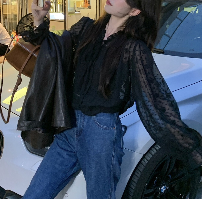 OLA東大門㊣直郵女裝新款人氣職業熱賣時尚休閑25秋冬襯衫蕾絲衫mellor/OLA襯衫/蕾絲衫
