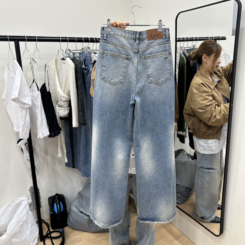 ARR東大門㊣代購女裝新品推薦職業25秋冬時尚休閑熱賣牛仔褲ARR牛仔褲