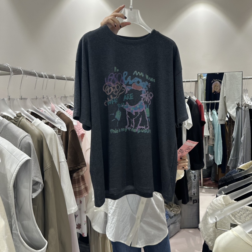 MIMME韓國直郵㊣女士新品人氣推薦休閑時尚職業真品熱賣T恤MIMMET恤圖色1