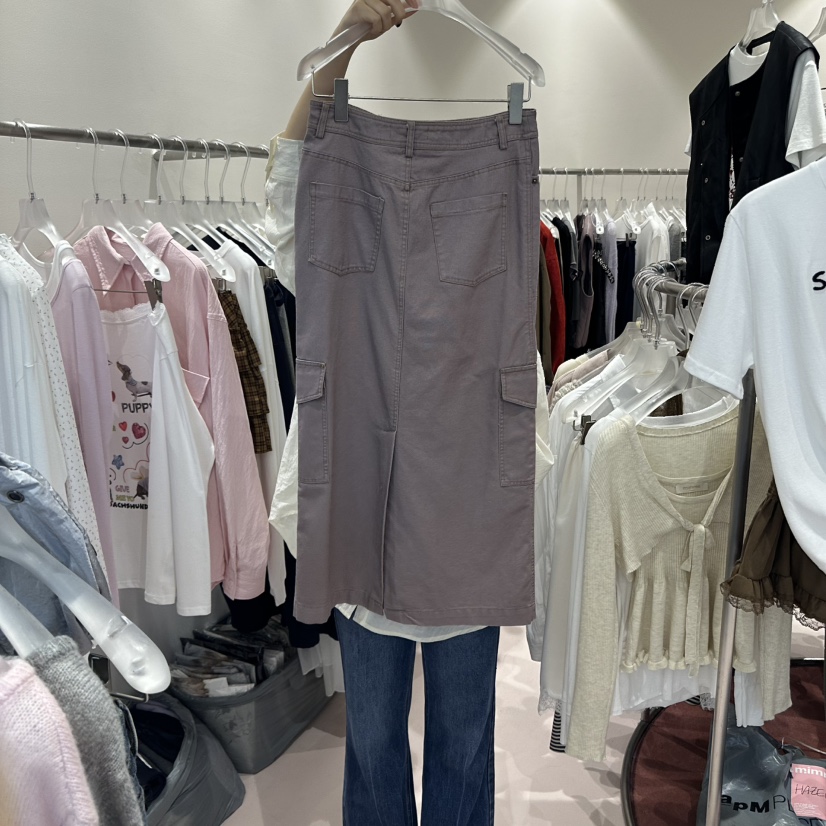 MIMME東大門㊣實拍女裝新品25秋冬真品人氣推薦休閑長裙口袋MIMME長裙