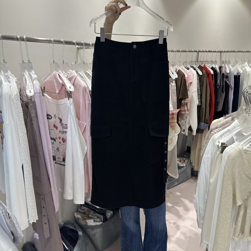 MIMME東大門㊣實拍女裝新品25秋冬真品人氣推薦休閑長裙口袋MIMME長裙圖色2