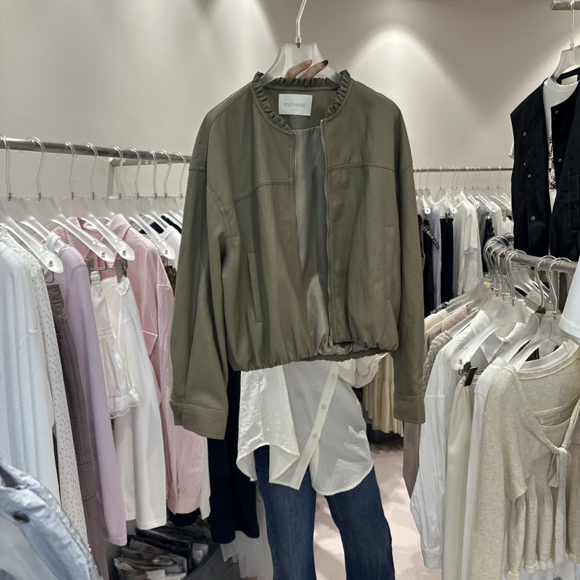 MIMME東大門㊣代購女裝新品25秋冬時尚職業人氣真品夾克皮革MIMME夾克圖色2