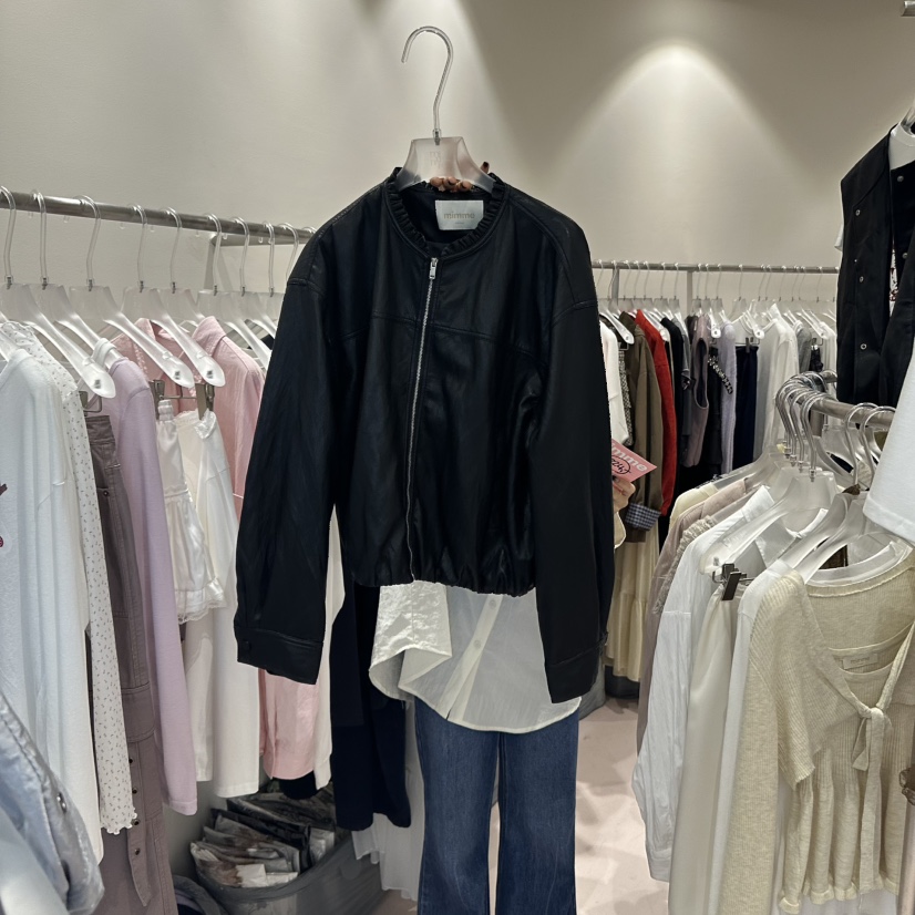 MIMME東大門㊣代購女裝新品25秋冬時尚職業人氣真品夾克皮革MIMME夾克圖色3