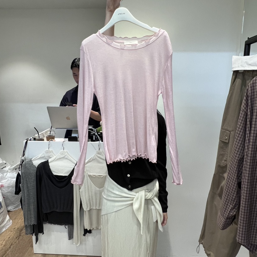 JINSIM韓國代購㊣女裝新品休閑真品職業時尚25秋冬熱賣長袖T恤JINSIM長袖T恤圖色3