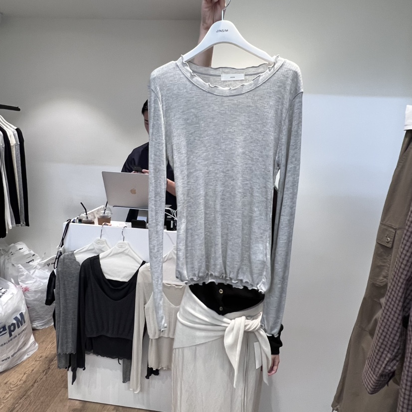 JINSIM韓國代購㊣女裝新品休閑真品職業時尚25秋冬熱賣長袖T恤JINSIM長袖T恤圖色4