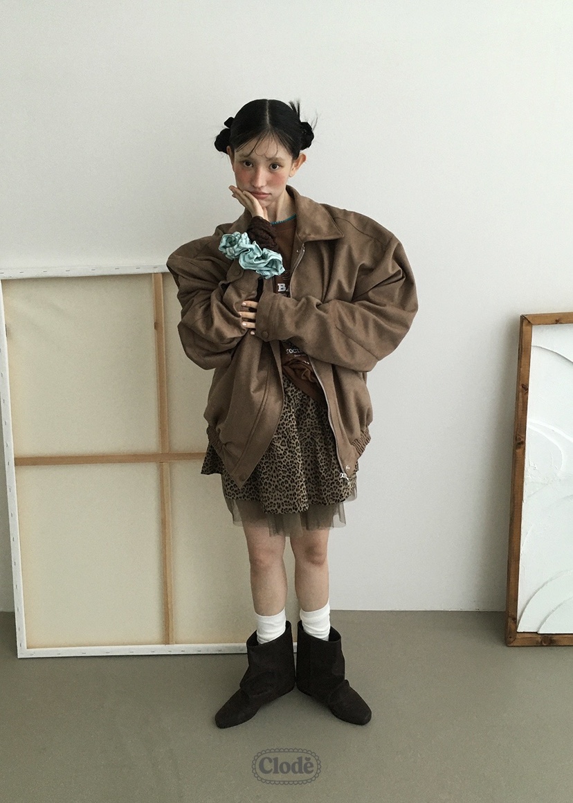 CLODE韓國代購㊣女裝新品推薦休閑25秋冬職業人氣夾克絨面革CLODE夾克
