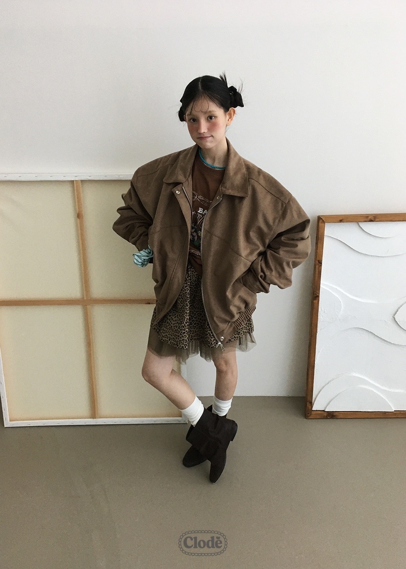 CLODE韓國代購㊣女裝新品推薦休閑25秋冬職業人氣夾克絨面革CLODE夾克