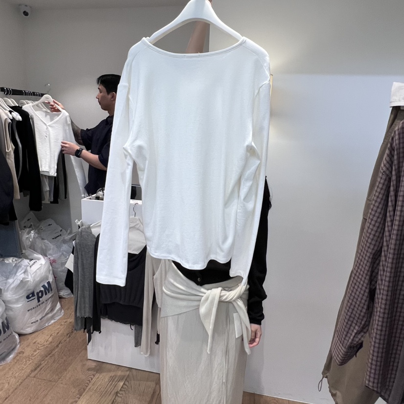 JINSIM東大門㊣直郵女裝新品25秋冬熱賣休閑推薦真品長袖T恤JINSIM長袖T恤