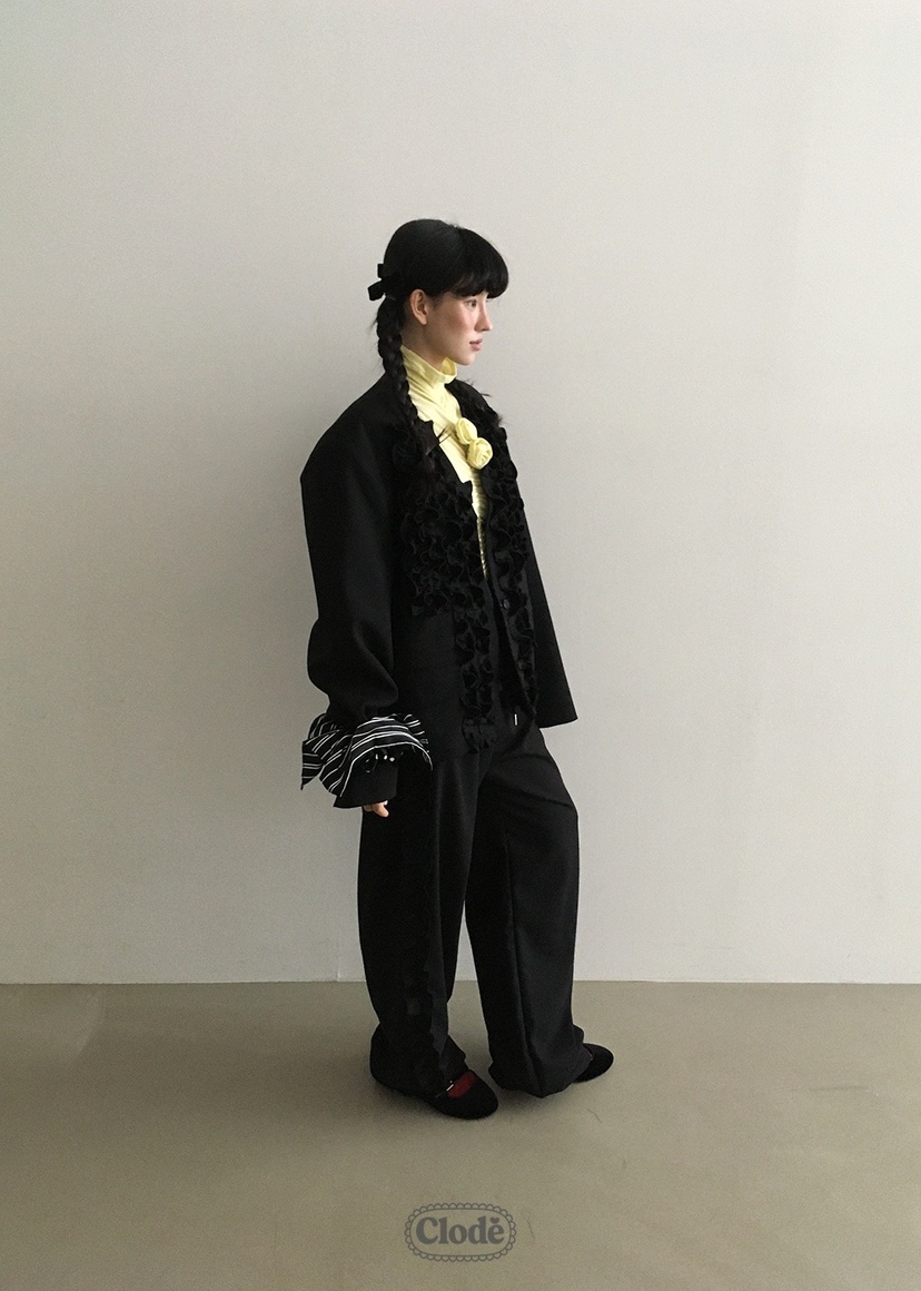 CLODE東大門㊣實拍女裝新款熱賣25秋冬人氣休閑時尚夾克荷葉邊CLODE夾克