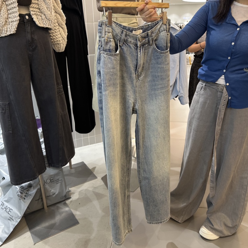 ALEGRE東大門㊣代購女裝新品真品推薦休閑職業25秋冬牛仔褲ALEGRE牛仔褲圖色2