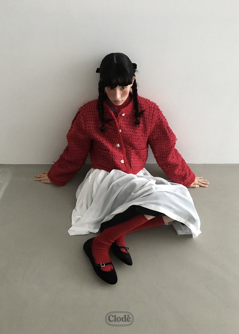 CLODE東大門㊣代購女士新款人氣真品25秋冬時尚夾克羊毛花呢CLODE夾克
