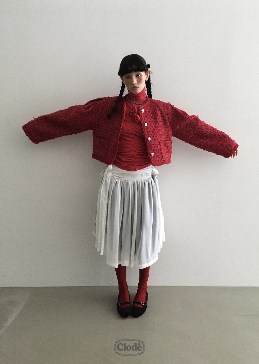 CLODE東大門㊣代購女士新款人氣真品25秋冬時尚夾克羊毛花呢CLODE夾克