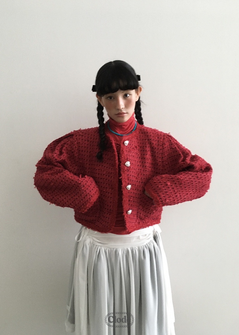 CLODE東大門㊣代購女士新款人氣真品25秋冬時尚夾克羊毛花呢CLODE夾克