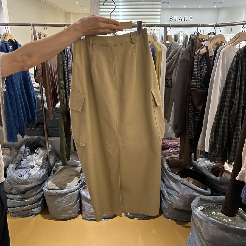 DE VENTI東大門㊣實拍女士新品休閑熱賣人氣真品職業長裙口袋DE VENTI長裙