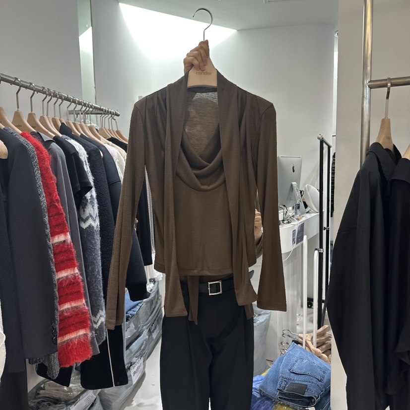 RENDER東大門㊣代購女裝新款休閑25秋冬推薦人氣熱賣長袖T恤RENDER長袖T恤圖色3