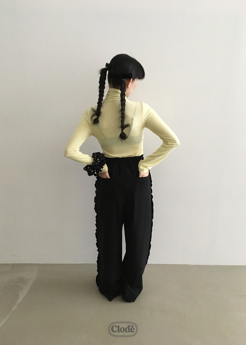 CLODE韓國直郵㊣女士新款熱賣時尚休閑人氣推薦長袖T恤褶皺CLODE長袖T恤