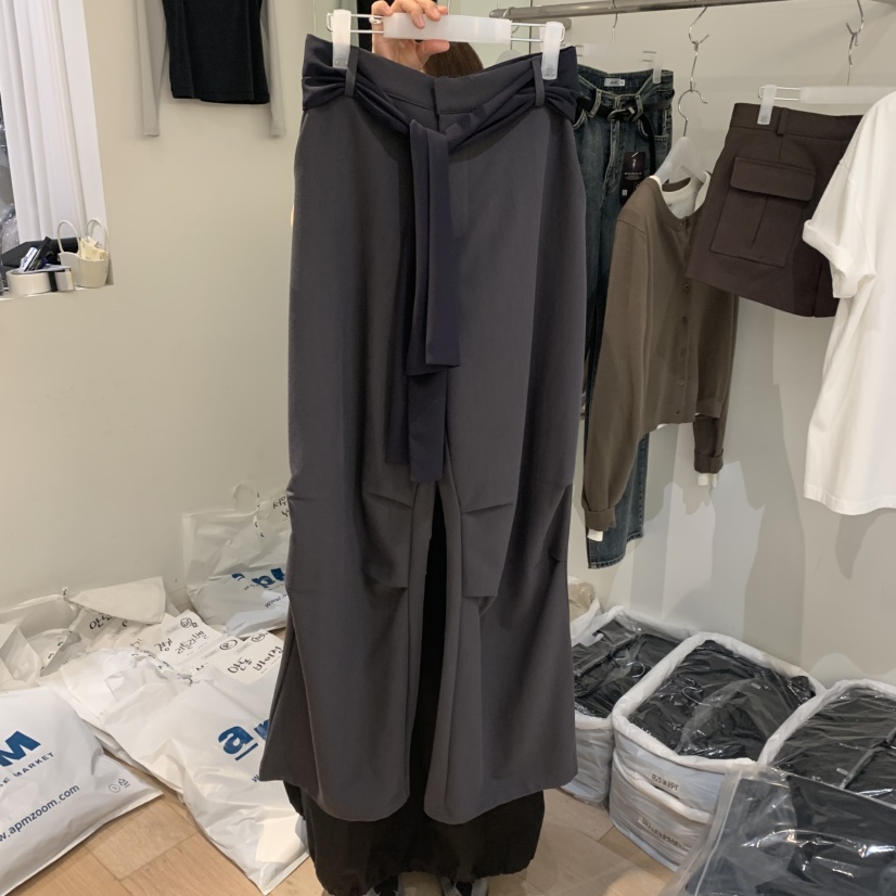 AUBE東大門㊣直郵女士新款真品熱賣時尚人氣休閑褲可拆卸腰帶AUBE休閑褲圖色1