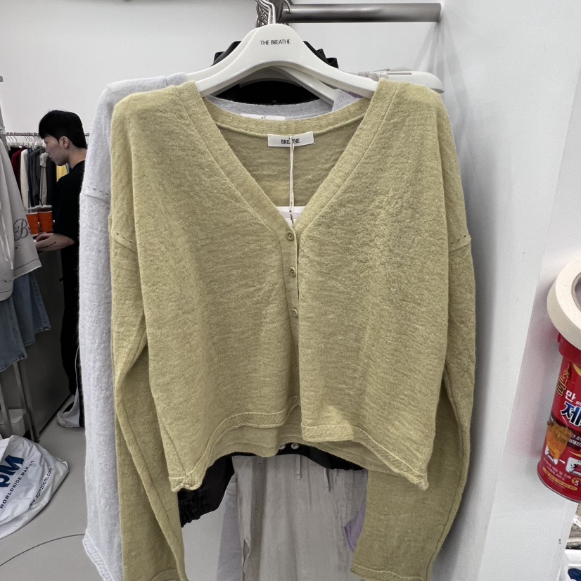 BREATHE東大門㊣實拍女士新品熱賣人氣25秋冬針織衫羊駝開衫BREATHE針織衫圖色1