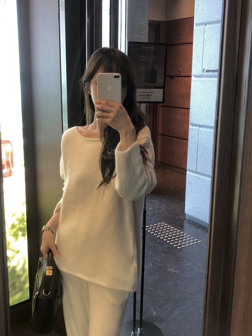 OBJET韓國直郵㊣女裝新品熱賣人氣25秋冬推薦真品休閑針織衫love us u/OBJET針織衫圖色5