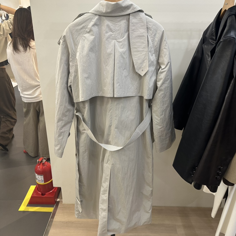 3 ANOTHER東大門㊣代購女士新品時尚職業長款風衣含腰帶絎縫3 ANOTHER長款風衣