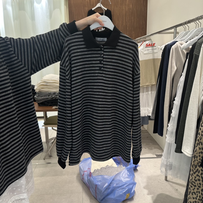 BUCKLE東大門㊣代購女裝新款休閑推薦熱賣真品時尚職業長袖T恤BUCKLE長袖T恤圖色2