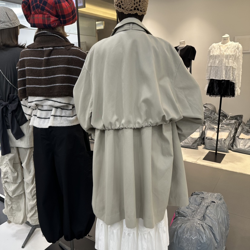 LADYBLACK東大門㊣實拍女士新款時尚職業25秋冬休閑長款風衣LADYBLACK長款風衣
