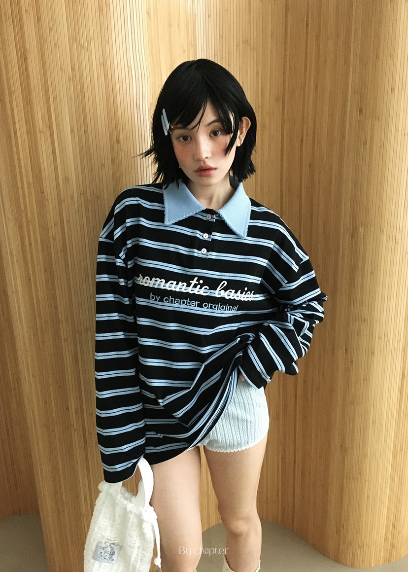 BY CHAPTER東大門㊣代購女士新品時尚職業推薦25秋冬長袖T恤Chapter長袖T恤圖色1