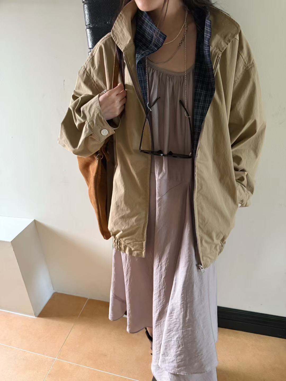 STANDING韓國代購㊣女士新款25秋冬人氣職業推薦時尚休閑夾克STANDING夾克圖色1