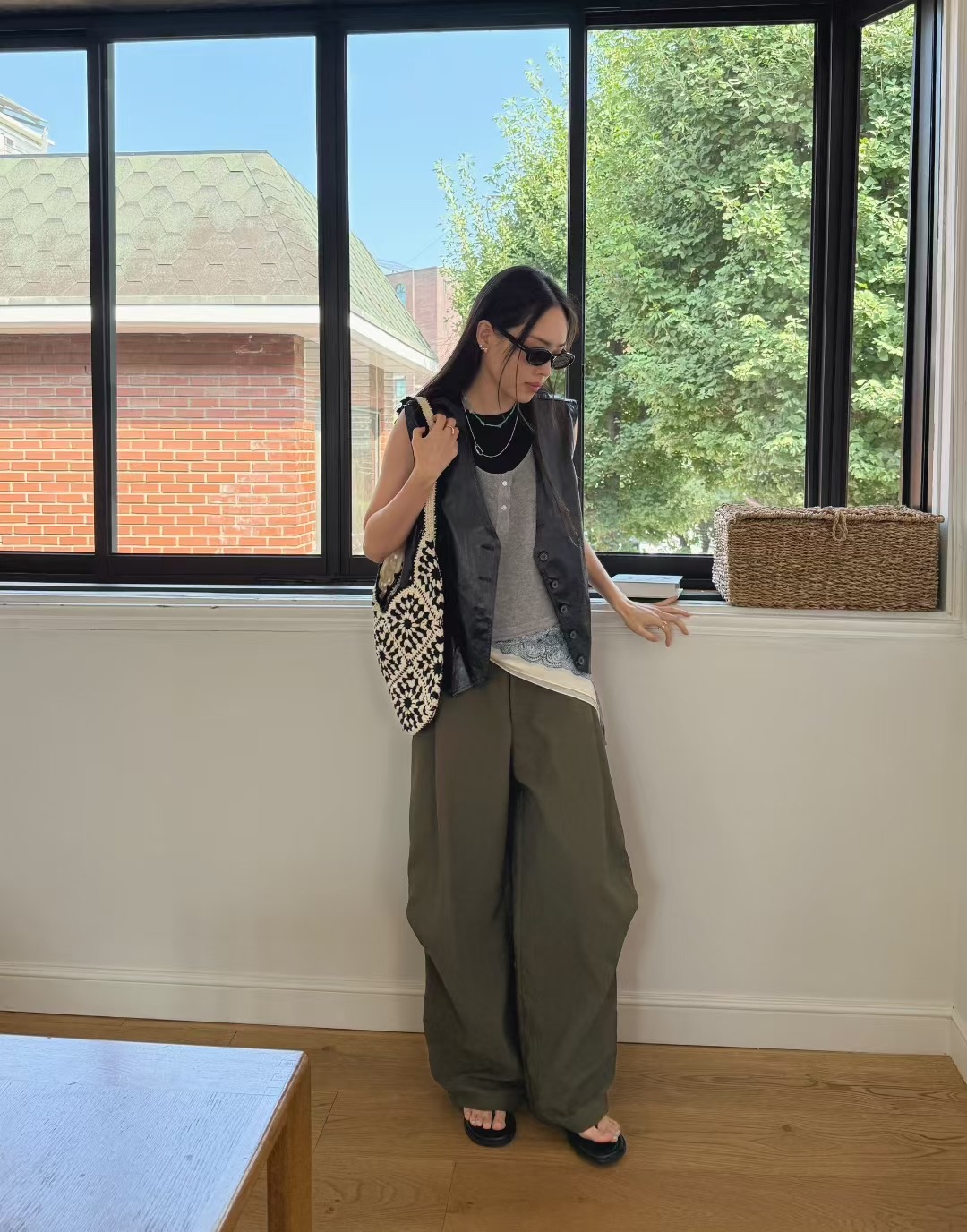 STANDING韓國直郵㊣女裝新品休閑真品時尚25秋冬熱賣休閑褲STANDING休閑褲