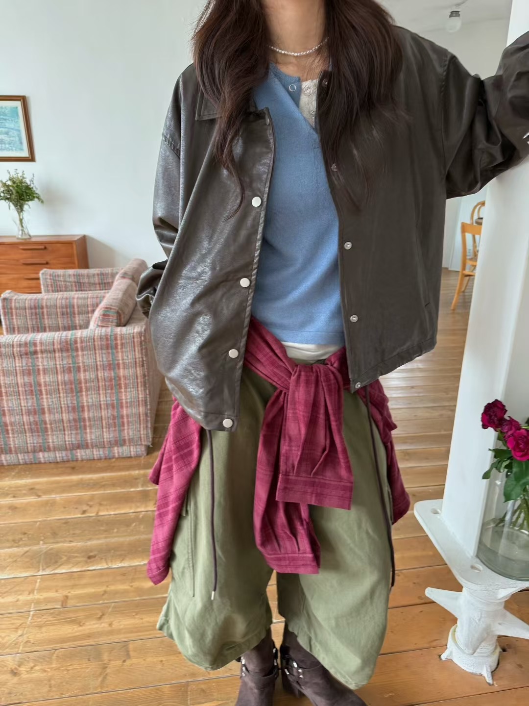 STANDING韓國代購㊣女裝新品人氣熱賣休閑推薦真品時尚夾克STANDING夾克圖色1