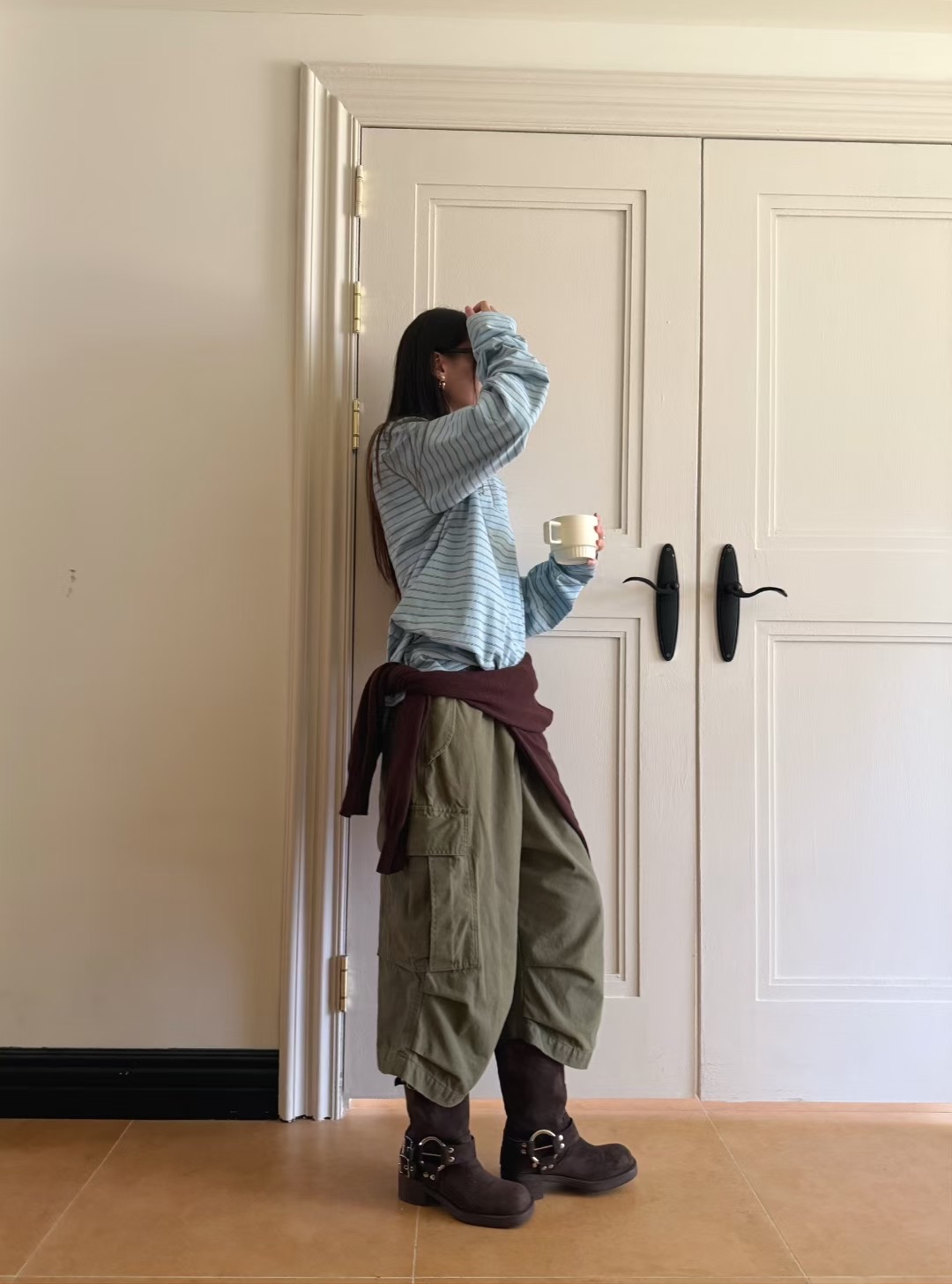STANDING東大門㊣實拍女裝新款熱賣休閑真品25秋冬推薦長袖T恤STANDING長袖T恤