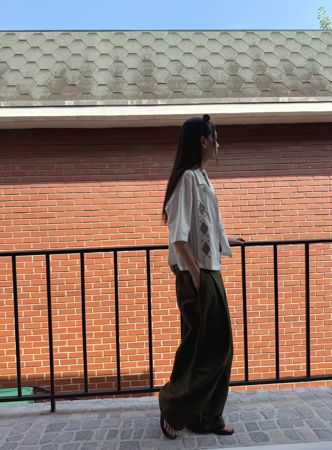 STANDING韓國代購㊣女士新款人氣熱賣時尚推薦職業襯衫蕾絲衫STANDING襯衫/蕾絲衫