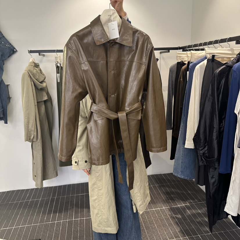 FIND-P東大門㊣代購女裝新款休閑熱賣25秋冬夾克不含內搭含腰帶FIND-P夾克