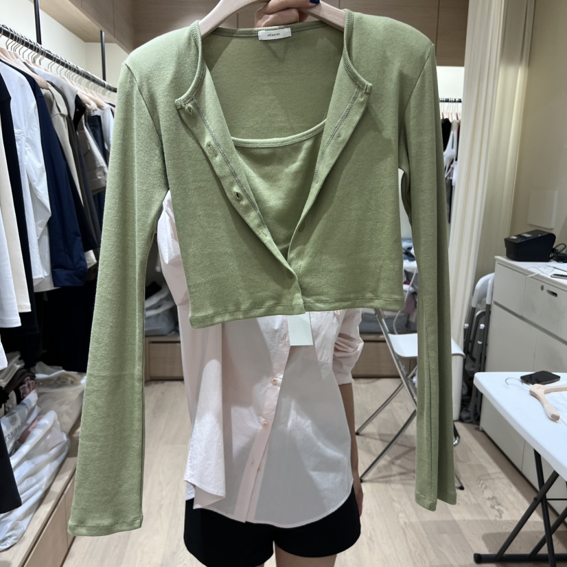 MEMOIRE韓國直郵㊣女士新品時尚人氣25秋冬套裝套裝短款開衫MEMOIRE套裝圖色2