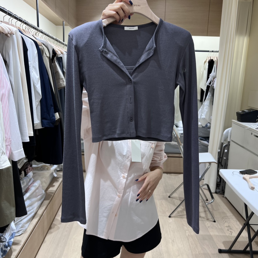 MEMOIRE韓國直郵㊣女士新品時尚人氣25秋冬套裝套裝短款開衫MEMOIRE套裝圖色3