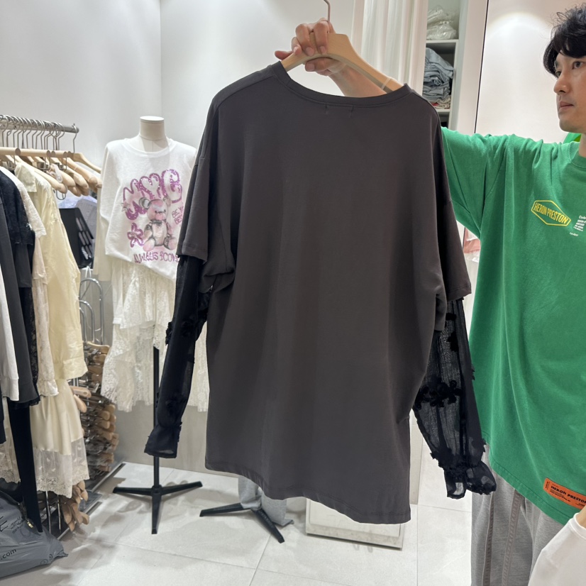 MINI UNNI東大門㊣直郵女士新品25秋冬真品推薦長袖T恤假兩件MINI UNNI長袖T恤