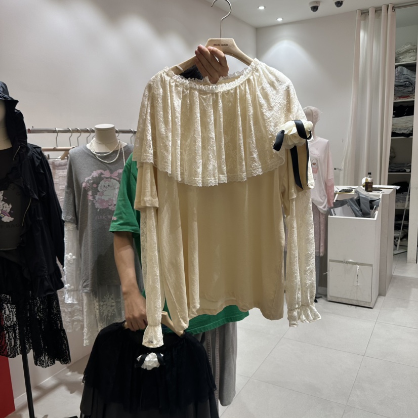 MINI UNNI東大門㊣實拍女士新品時尚長袖T恤不含配飾假兩件MINI UNNI長袖T恤
