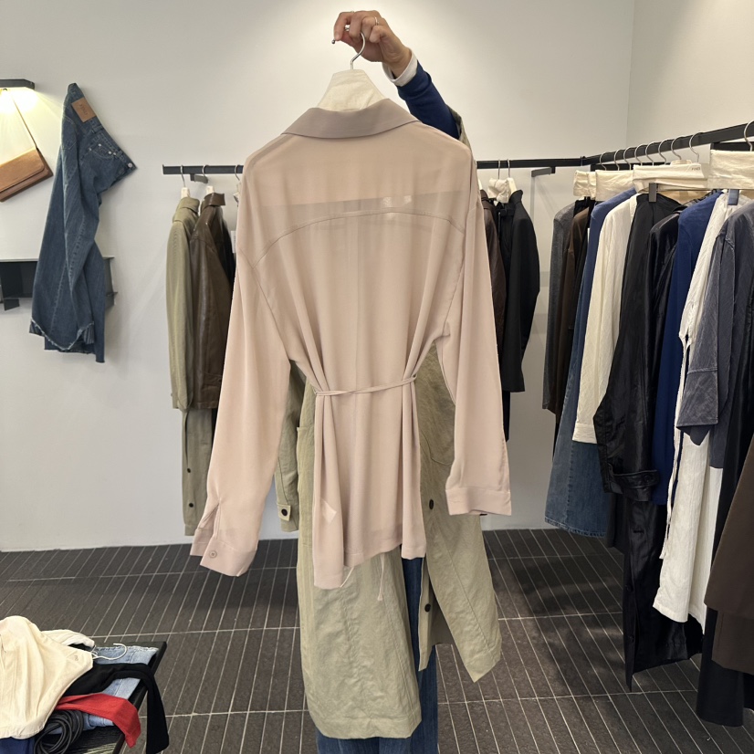 FIND-P韓國代購㊣女士新品熱賣時尚人氣襯衫蕾絲衫雪紡長款FIND-P襯衫/蕾絲衫