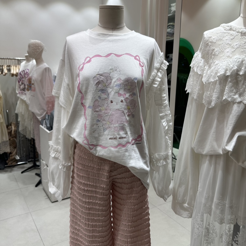 MINI UNNI韓國代購㊣女裝新品休閑時尚真品25秋冬長袖T恤假兩件MINI UNNI長袖T恤圖色1